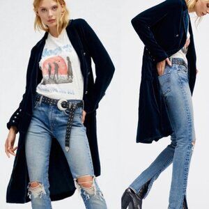 Free People Velvet Trench Coat - M